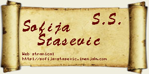 Sofija Stašević vizit kartica